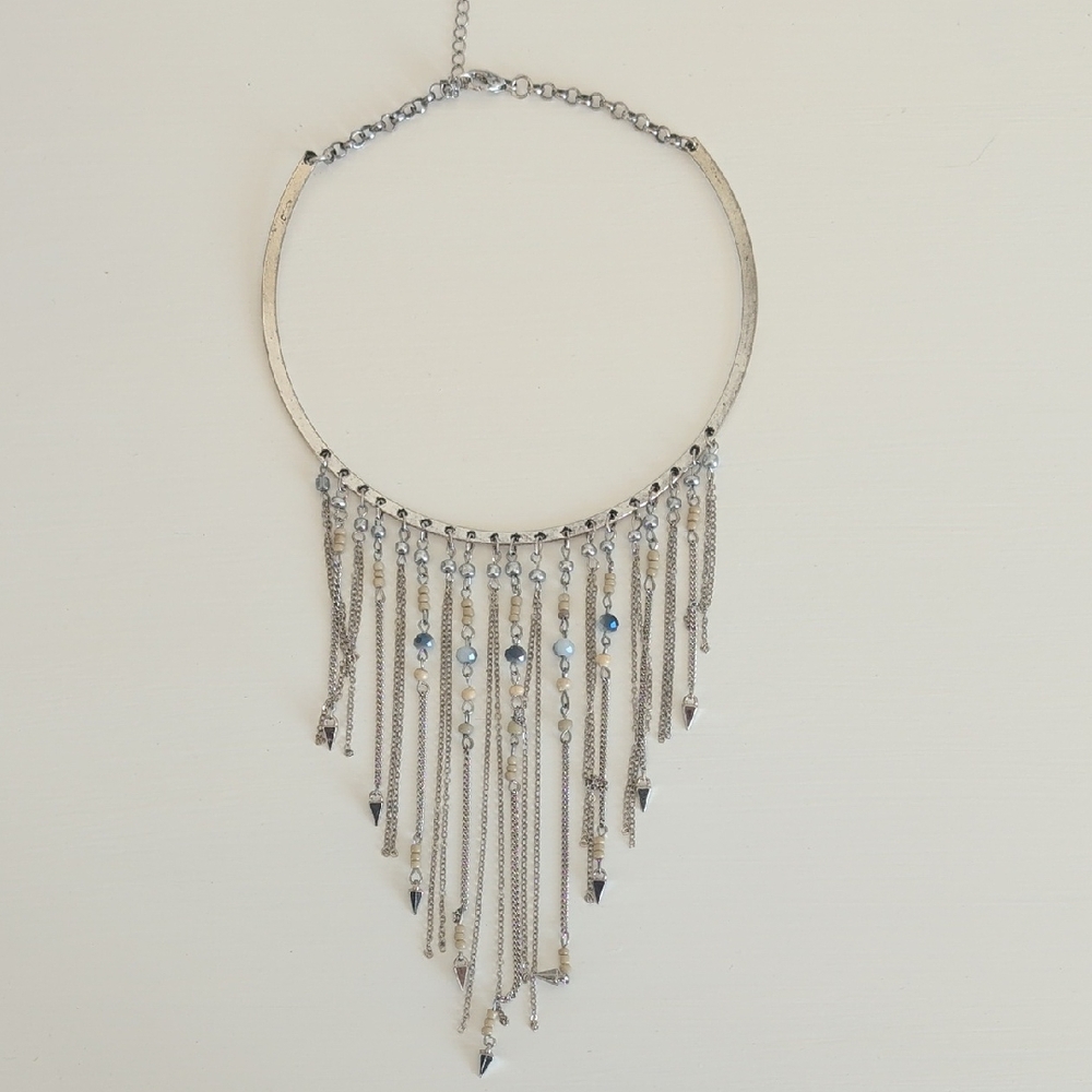 American Eagle Outfitters Silver Fringe Necklace